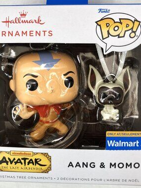NWT Nickelodon Avatar:The Last Airbender Aang & Momo Funko POP Hallmark Ornament